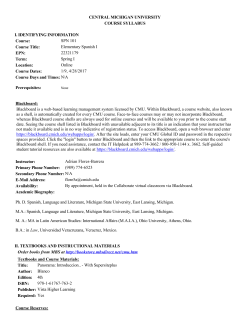 CENTRAL MICHIGAN UNIVERSITY COURSE SYLLABUS I