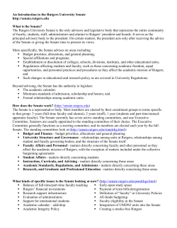 University Senate Summary for Nominees