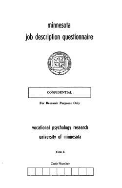 MJDQ Form E - Vocational Psychology Research