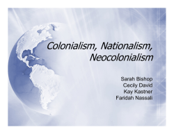 Colonialism, Nationalism, Neocolonialism
