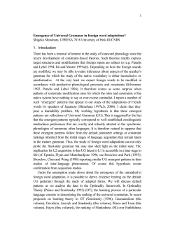 1 Emergence of Universal Grammar in foreign word adaptations