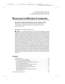 "Molecules of the Bacterial Cytoskeleton", Ann. Rev. Biophys