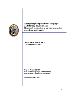 Aboriginal young children`s language and literacy development