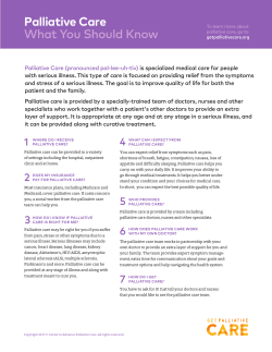 Palliative Care What You Should Know