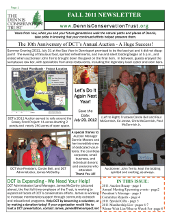 fall 2011 newsletter - Dennis Conservation Trust