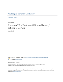 Review of &ldquo;The President: Office and Powers,&rdquo; Edward S. Corwin