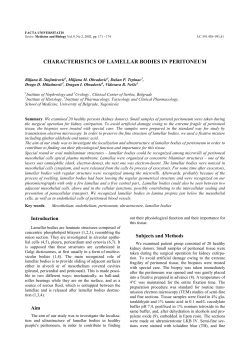 characteristics of lamellar bodies in peritoneum