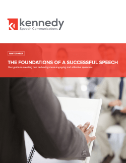 THE FOUNDATIONS OF A SUCCESSFUL SPEECH