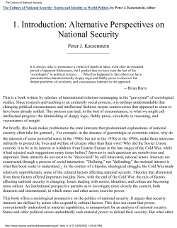 Introduction: Alternative Perspectives on National Security
