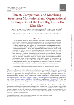 Threat, Competition, and Mobilizing Structures: Motivational and