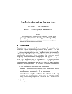 Coreflections in Algebraic Quantum Logic