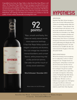 2011 Hypothesis Cabernet Sauvignon Fact Sheet