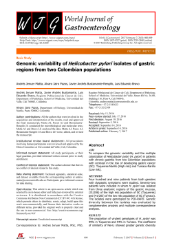 Genomic variability of Helicobacter pylori