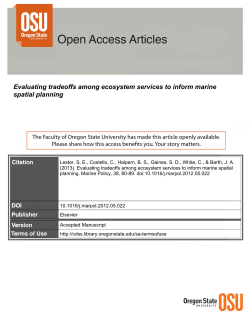 Evaluating tradeoffs among ecosystem services to inform marine