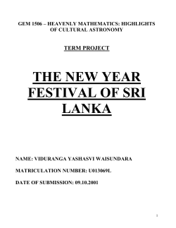 The New Year Festival of Sri Lanka