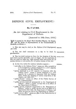 DEFENCE (CIVIL EMPLOYMENT.)