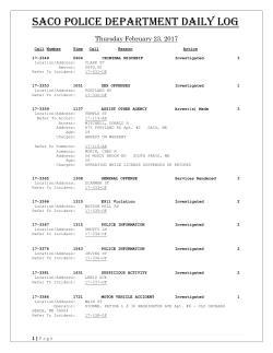 SACO POLICE DEPARTMENT DAILY LOG