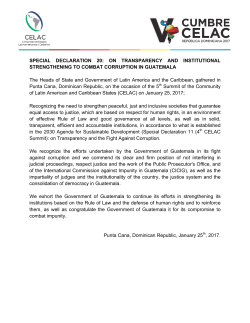 SPECIAL DECLARATION 20: ON TRANSPARENCY AND