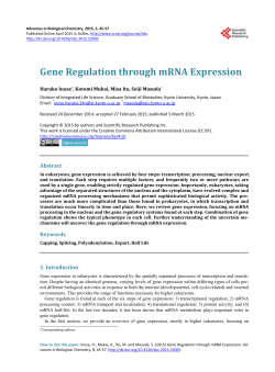 Gene Regulation through mRNA Expression