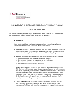 Standards for writing - USC Spatial Sciences Institute