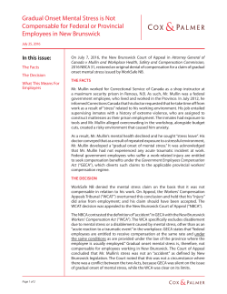Gradual Onset Mental Stress is Not Compensable for Federal or