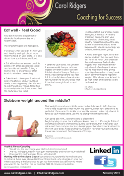 Stubborn weight around the middle? Eat well - Feel