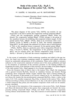 Study of the system V205&mdash;Na20. I. Phase diagram of the system