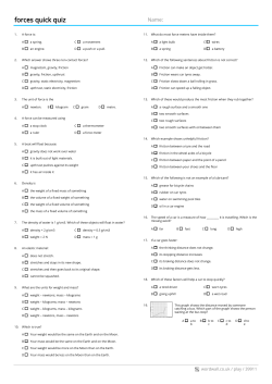 forces quick quiz