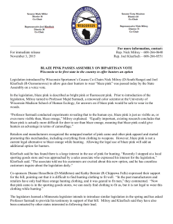 For more information, contact: For immediate release Rep. Nick