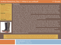 Artifact Detectives, Day 1-What is an artifact?