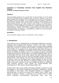 Creativity in Translating Cartoons for Children