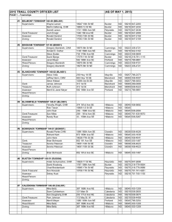 2015 TRAILL COUNTY OFFICER LIST (AS OF MAY 1, 2015)