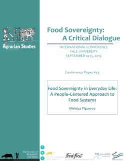 Food Sovereignty: A Critical Dialogue