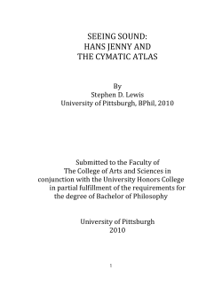 seeing sound: hans jenny and the cymatic atlas - D