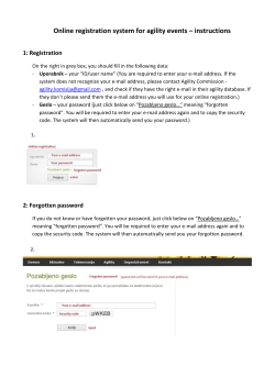 Online registration system for agility events