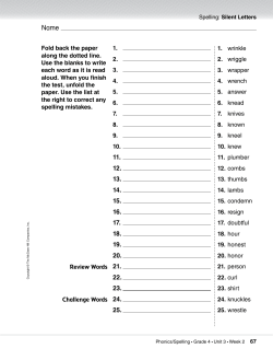unit 3 week 2 spelling homework
