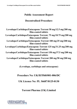 Levodopa/Carbidopa/Entacapone Torrent 150 mg/37.5 mg/200 mg