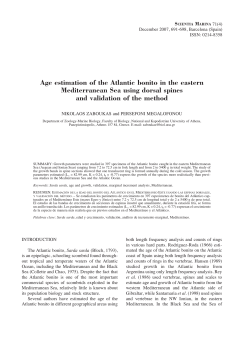 Age estimation of the Atlantic bonito in the eastern