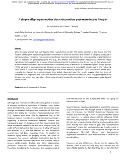 A simple offspring-to-mother size ratio predicts post