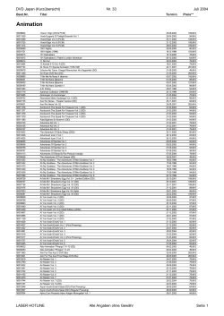 Gesamtkatalog Japan DVD zum