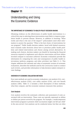Understanding and Using the Economic Evidence