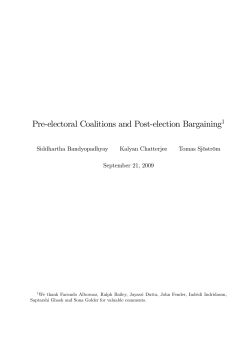 Pre-electoral Coalitions and Post-election Bargaining