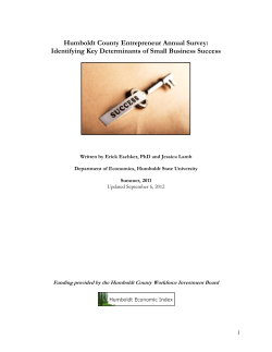 Humboldt County Entrepreneur Annual Survey