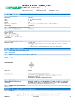 Dry Ice (Solid Carbon Dioxide) SDS E-4575