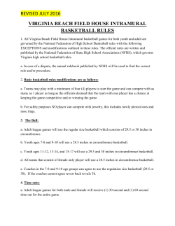 revised july 2016 virginia beach field house intramural basketball rules