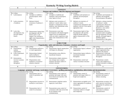Kentucky Writing Scoring Rubric