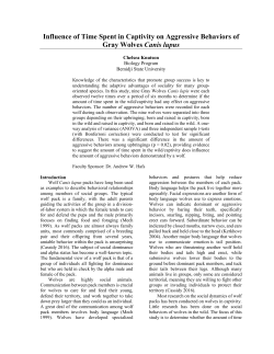 Influence of Time Spent in Captivity on Aggressive Behaviors of