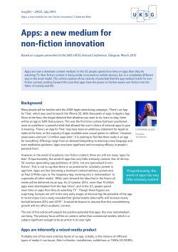Apps: a new medium for non-fiction innovation