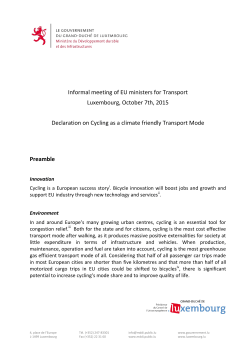 Declaration on Cycling as a climate friendly Transport Mode