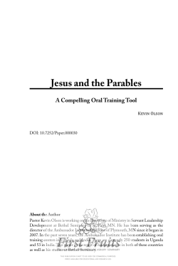 Jesus and the Parables: A Compelling Oral Training Tool